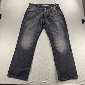 Mecca Since Day One Jeans Mens 36x32 Gray Denim Cotton Mid Rise Straight‎ Leg